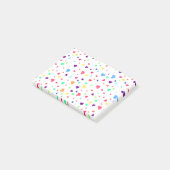 Niedliche romantische, farbenfrohe Herzenmuster Post-it Klebezettel (angewinkelt)