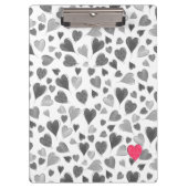 Niedliche romantische, graurosa, handgezeichnete H Klemmbrett (Vorderseite)