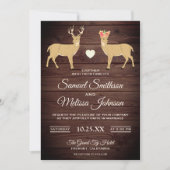 Niedliche romantische Hirsche Rustikale Hochzeit E Einladung (Vorderseite)