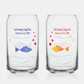 Niedliche romantische Individuelle Name und Datum Dosenglas (Rückseite)