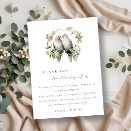 Niedliche romantische Liebesgeburten Botanische Tr Dankeskarte