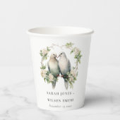 Niedliche romantische Liebesgeburten Botanische Tr Pappbecher (Rückseite)