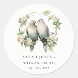 Niedliche romantische Liebesgeburten Botanische Tr Runder Aufkleber