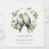 Niedliche romantische Liebesgeburten Botanische Tr Weinetikett (Einzelnes Label)