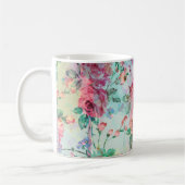 Niedliche romantische Rose mit Blumenfarbe Wasserf Kaffeetasse (Links)