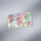 Niedliche romantische Rose mit Blumenfarbe Wasserf Magnetische Visitenkarte (Beispiel)