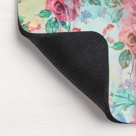 Niedliche romantische Rose mit Blumenfarbe Wasserf Mousepad (Ecke)