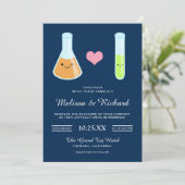 Niedliche romantische Teströhren Kawaii Einladung (Stehend Vorderseite)