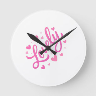 Niedliche romantische Textkunst Runde Wanduhr