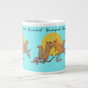 Niedliche romantische Tiere bei Sonnenuntergang Jumbo-Tasse