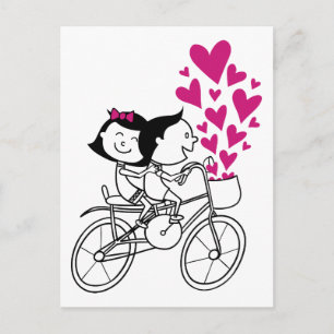 Niedliche romantische Valentinstagpaare auf Feiertagspostkarte