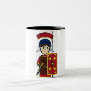 Niedliche römische Soldat-Tasse Zweifarbige Tasse