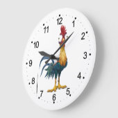Niedliche Rooster Big Eyes Große Wanduhr (Winkel)