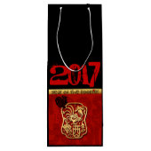 Niedliche Rooster Chinesisch Neues benutzerdefinie Geschenktüte Für Weinflaschen (Rückseite)