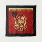 Niedliche Rooster Chinesisch Neujahr Zodiac Geburt Wandteppich (Vorderseite)