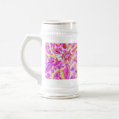Niedliche, rosa abstrakte Blume Bierglas (Links)