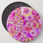 Niedliche, rosa abstrakte Blume Button (Vorne & Hinten)