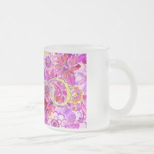 Niedliche, rosa abstrakte Blume Mattglastasse