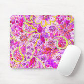Niedliche, rosa abstrakte Blume Mousepad (Mit Mouse)