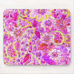 Niedliche, rosa abstrakte Blume Mousepad