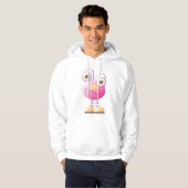 Niedliche rosa Alien mit großen Augen Hoodie (Vorne ganz)