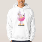 Niedliche rosa Alien mit großen Augen Hoodie (Vorderseite)