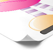 Niedliche rosa Alien mit großen Augen Poster (Ecke)