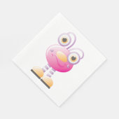Niedliche rosa Alien mit großen Augen Serviette (Ecke)