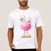 Niedliche rosa Alien mit großen Augen T-Shirt (Vorderseite)