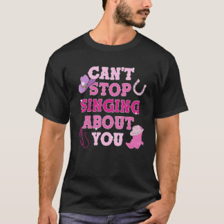 Niedliche rosa ästhetische südliche Cowgirl-Countr T-Shirt