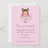 Niedliche Rosa Ballerina Geburtstagsparty Einladung (Rückseite)