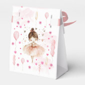 Niedliche rosa Ballerina und Ballons Geburtstag Geschenkschachtel (Rückseite)