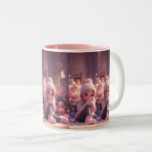 niedliche Rosa Barbie-Puppe-Tasse Zweifarbige Tasse (VorderseiteRechts)