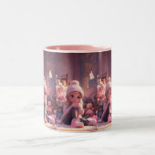 niedliche Rosa Barbie-Puppe-Tasse Zweifarbige Tasse (Mittel)