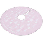Niedliche Rosa Baummuster Muster Baumstruktur-Rock Polyester Weihnachtsbaumdecke (Schrägansicht)