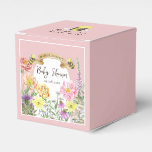 Niedliche Rosa Biene und Wildblume Kinderdusche Ke Geschenkschachtel