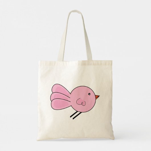 Niedliche Rosa-Bird-Tote-Tasche Tragetasche (Rückseite)