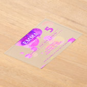 Niedliche Rosa Blasen Kindergeburtstag Party Acryleinladungen (Ablage )