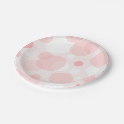 Niedliche rosa Blasen Pappteller (Schrägansicht)