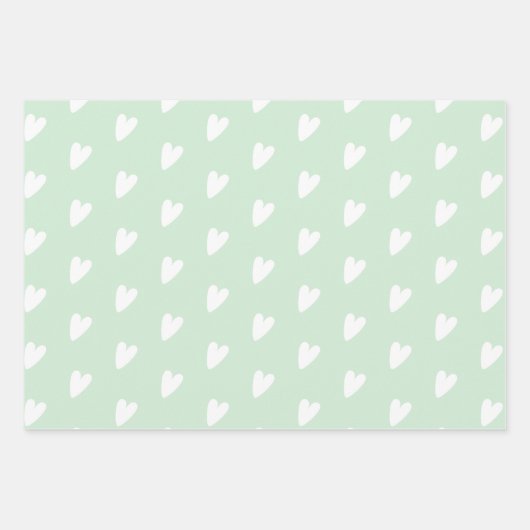 Niedliche rosa blaue Herz-Umhüllungspapierblätter Geschenkpapier Set (Vorderseite 2)