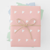 Niedliche rosa blaue Herz-Umhüllungspapierblätter Geschenkpapier Set (Beispiel)