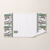 Niedliche Rosa blaue Libellen und grüne Blätter Badhandtuch Set (Handtuch)