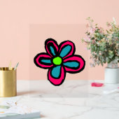 Niedliche rosa Blume Acrylschild (Hochzeit)
