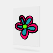 Niedliche rosa Blume Acrylschild (Winkel)