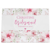 Niedliche rosa Blume Bridesmaid Große Geschenktüte (Vorderseite)