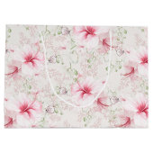 Niedliche rosa Blume Bridesmaid Große Geschenktüte (Rückseite)