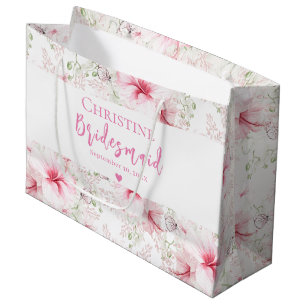 Niedliche rosa Blume Bridesmaid Große Geschenktüte