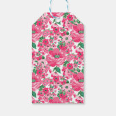 Niedliche, rosa Blume Elegantes Weißes Design Geschenkanhänger (Rückseite)