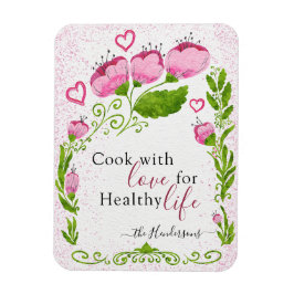 Niedliche rosa Blume Familienname Motivierend Kühl Magnet