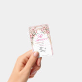 Niedliche rosa Blume Geburtstag Ausweis (Handheld)